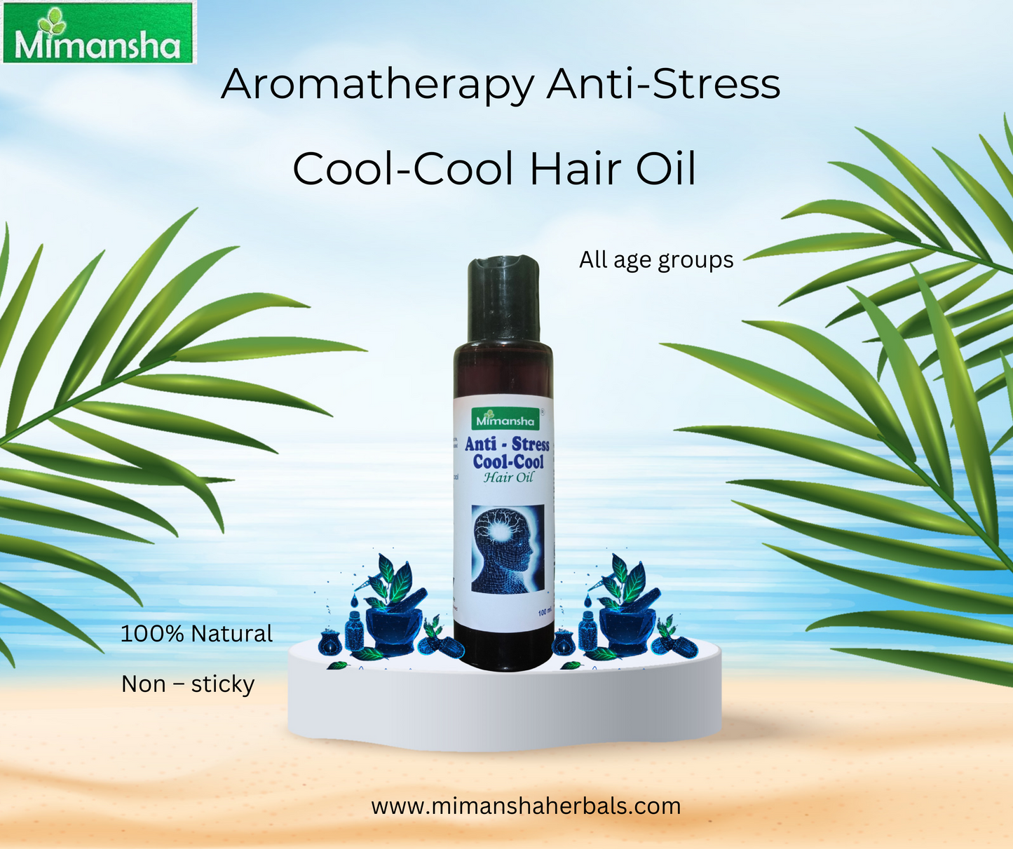 Aromatherapy Anti-Stress cool cool hair oil