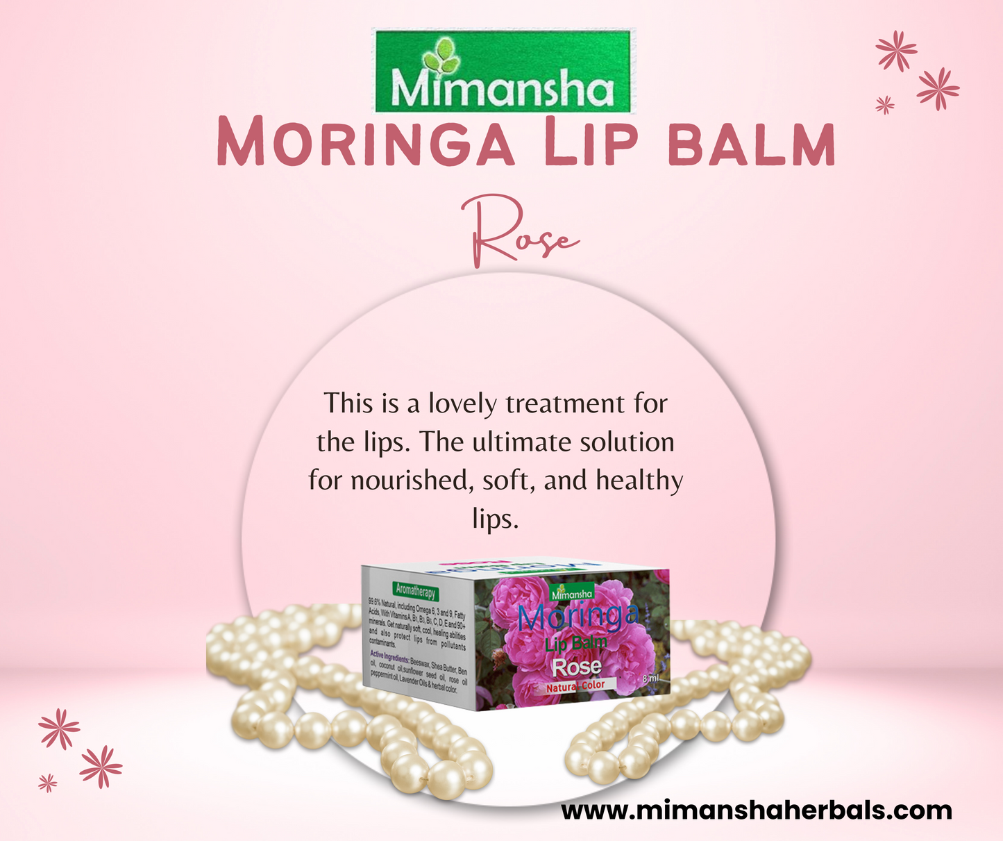 Moringa Lip balm (Rose)