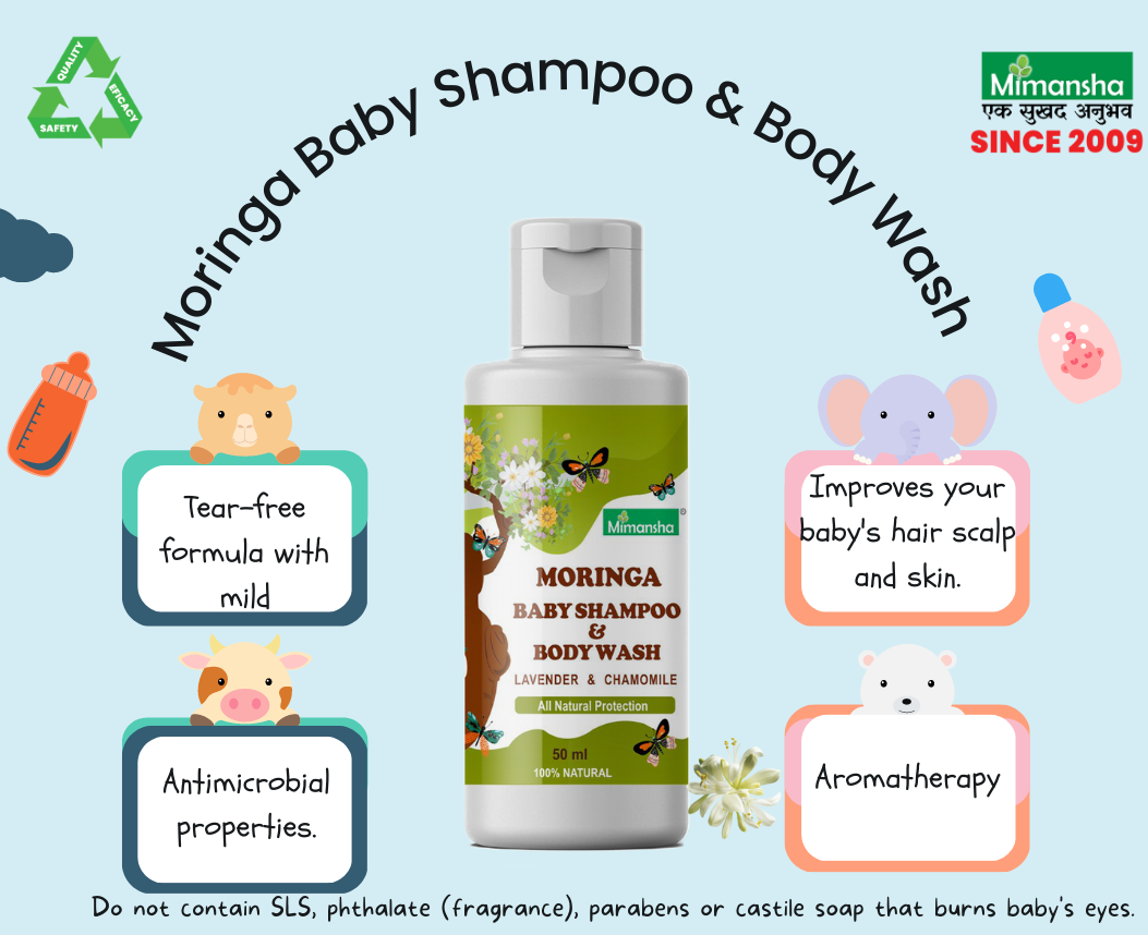 Moringa Baby Shampoo & Body Wash (Lavender and Chamomile)