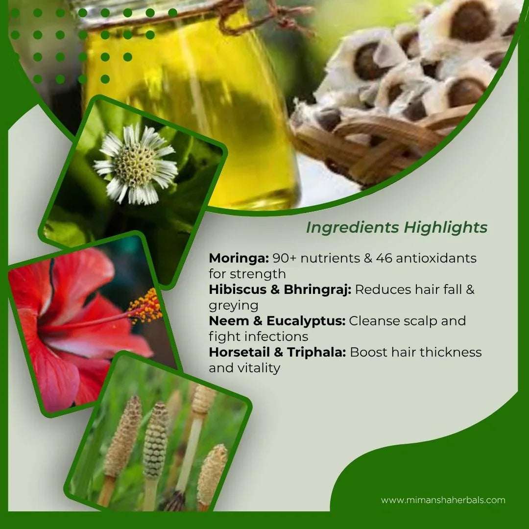 Moringa Hair Oil for Hair Growth | Mimansha Herbals | Ayurvedic Anti-Hair Fall Solution