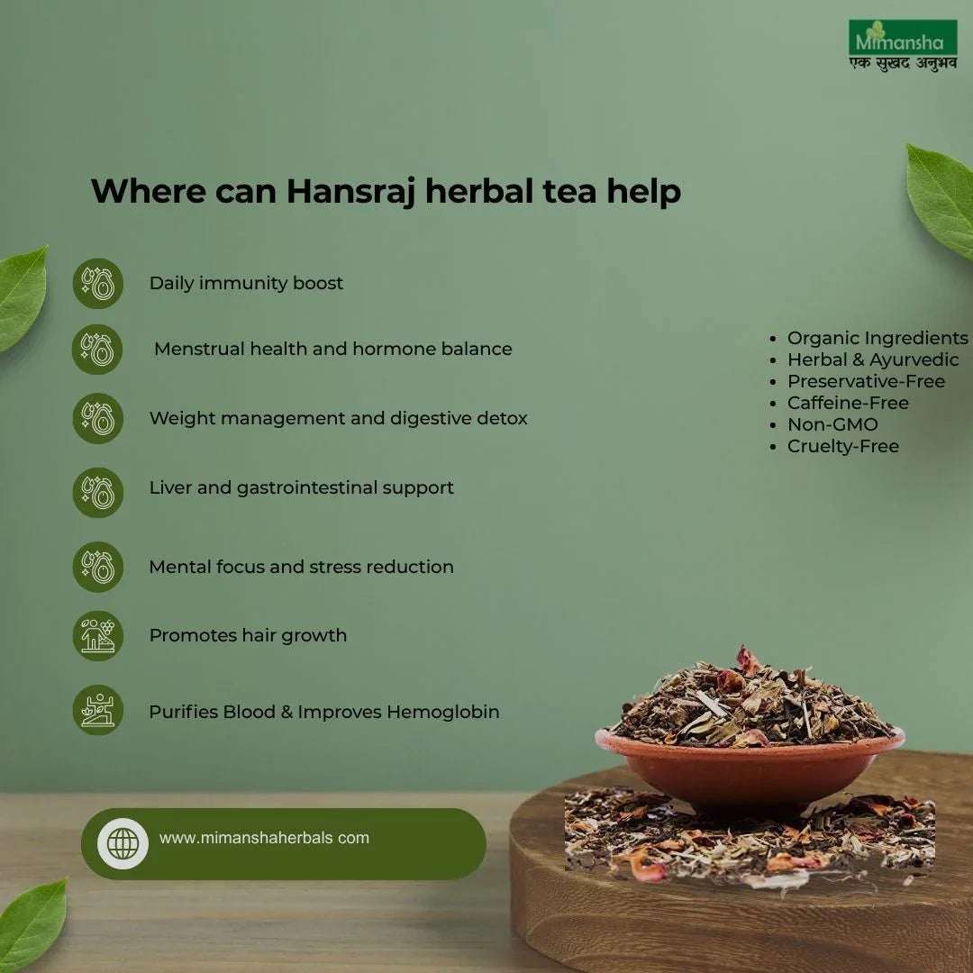 Hansraj Herbal Tea – Ayurvedic Wellness Blend for Immunity, Menstrual & Heart Health