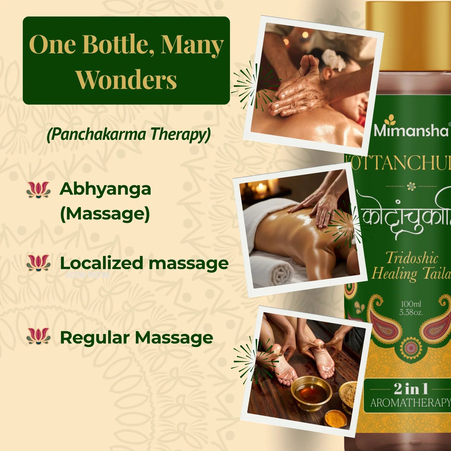 Mimansha Kottanchukadi Taila – Ayurvedic Pain Relief & Anti-Stiffness Oil for Joints, Neck, and Shoulders | With Ginger, Rasna & Kushta | Relieves Vata-Kapha Pain & Stiffness 100ml