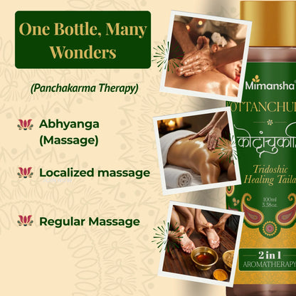 Mimansha Kottanchukadi Taila – Ayurvedic Pain Relief & Anti-Stiffness Oil for Joints, Neck, and Shoulders | With Ginger, Rasna & Kushta | Relieves Vata-Kapha Pain & Stiffness 100ml