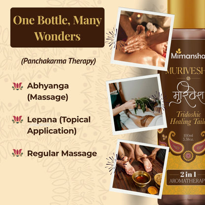 Mimansha Murivesha Tailam (Murivenna Taila) – Ayurvedic First-Aid Oil for Wounds, Burns, Sprains & Inflammation | With Aloe Vera, Karanja & Moringa | Traditional Siddha Healing Formula -100ml