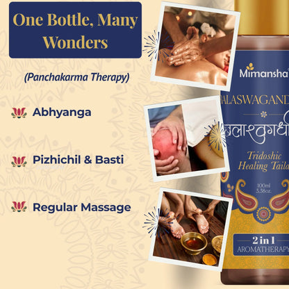Mimansha Balaswagandhadi Taila – Ayurvedic Muscle Strength & Vitality Oil | With Bala, Ashwagandha, Shatavari & Gokshura | For Strength, Stamina & Recovery 100 ml