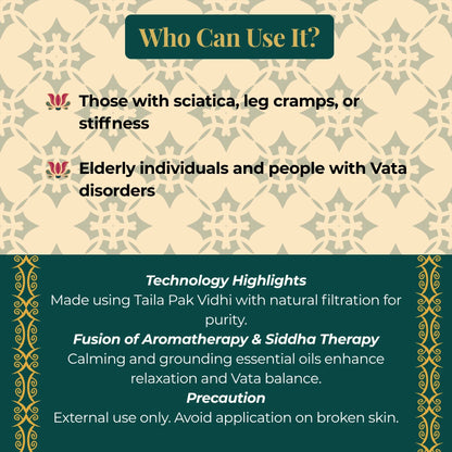 Mimansha Sahacharadi Taila – Ayurvedic Lower Limb & Sciatica Support Oil | With Sahachara, Bala & Devadaru | For Leg Pain, Stiffness & Vata Balance 100ml