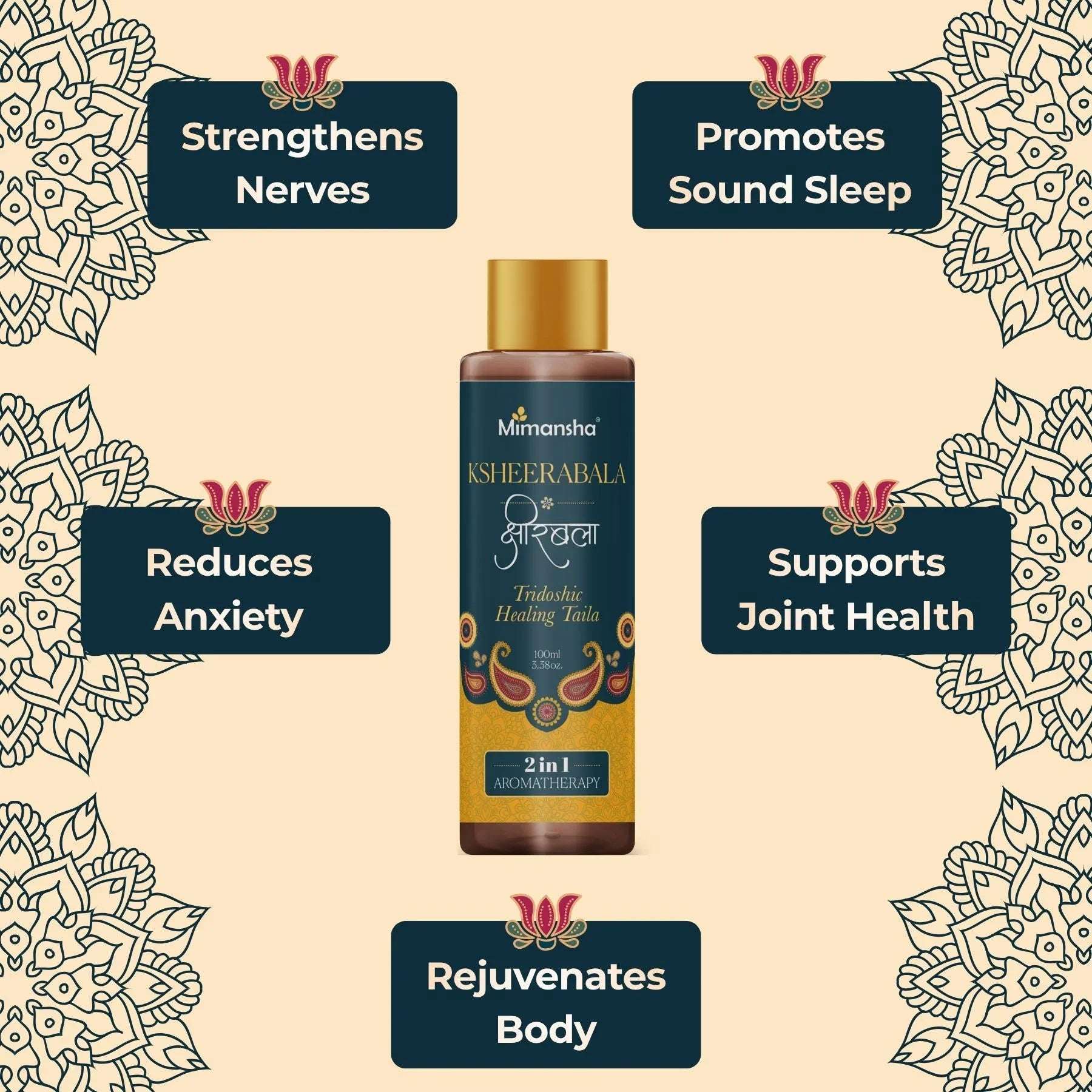 Mimansha Ksheerabala Taila (101 Times Processed) – Ayurvedic Oil for Nerve, Joint & Muscle Care (100 ml)